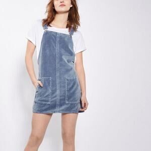 Topshop Moto Velvet Cover-All’s Sz 2 Women's Overall Dress Mini Skirt Y2K dress